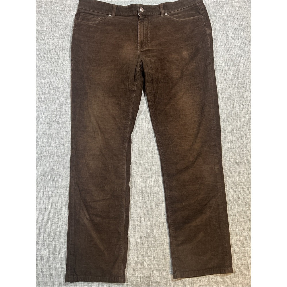 Peter Millar Collection Pants Mens 36 Corduroy Brown Wool Blend Stretch MF19RT05
